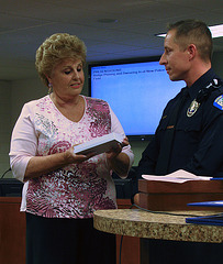 Mayor Yvonne Parks & Officer Nicolas Botich (2409)