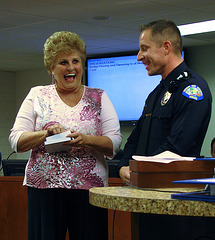 Mayor Yvonne Parks & Officer Nicolas Botich (2410)