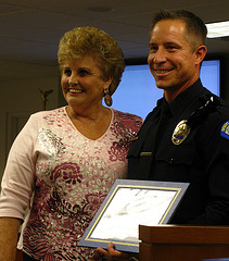 Mayor Yvonne Parks & Officer Nicolas Botich (2413)