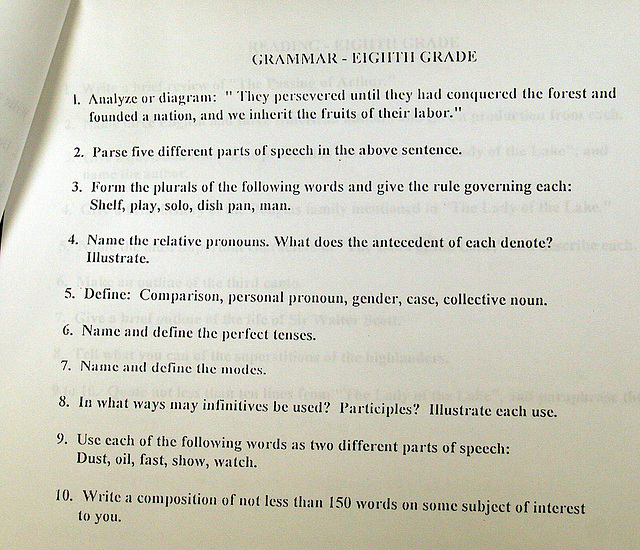 Kern County Test To Pass 8th Grade in 1917 - Grammar (1402)