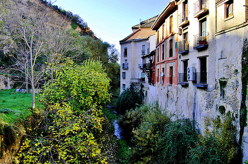 Buen fin de semana a todos. El Darro desde el Paseo de los Tristes