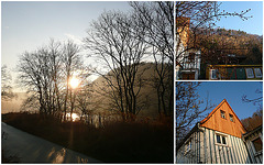 Das Elbtal und mein Haus im Morgenlicht - la Elbvalo kaj mia domo en matenlumo