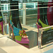 Étalage Custo display / Aéroport de Barcelone / Barcelona airport  - Zapato Custo con tacones altos /  28 juin 2010 - Recadrage