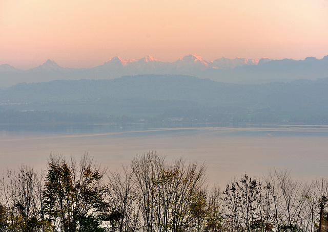 Crépuscule au lac de Morat ...