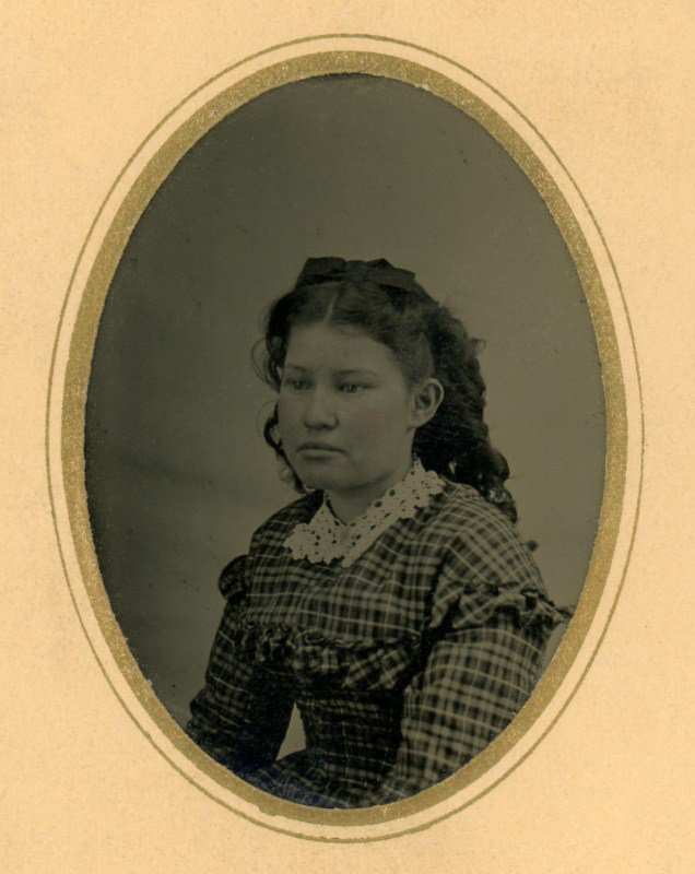 Tintype of Girl in Plaid Dress, Norristown, Pa. (Cropped)