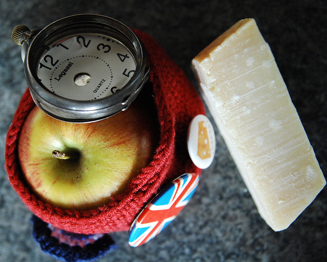 Still Life: Apple & Cheese