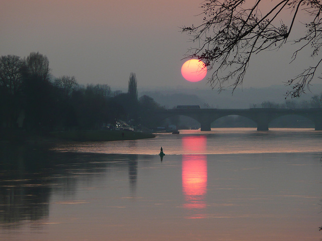 Sonnenuntergang bei Pirna am 22-3-2012