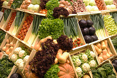 Pyramide de légumes frais