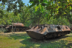 Rusty Russian tanks as exhibits