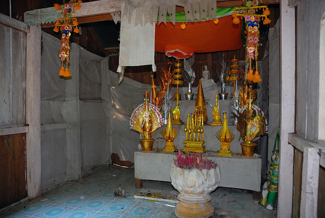 Holy meditation altar beside the spring