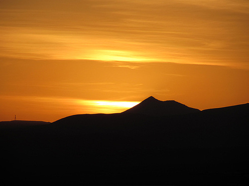 Sunset behind Fuerteventura