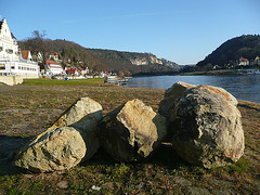 20.12.2011 - Stadt Wehlen mit Blick auf die Bastei