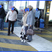 Dame blonde du bel âge en bottes de Dominatrice avec son toutou - Blonde mature in Dominatrix Boots with her dog- 19-10-2008 -  Aéroport de Bruxelles  - Anonymement vôtre / Anonymously yours