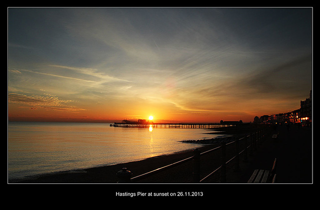 Hastings Pier at sunset - 26.11.2013