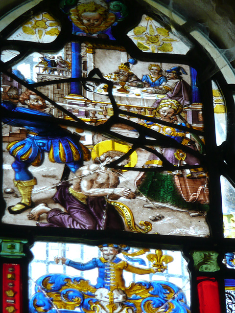 gt.saxham , c16 baptist's beheading, swiss glass