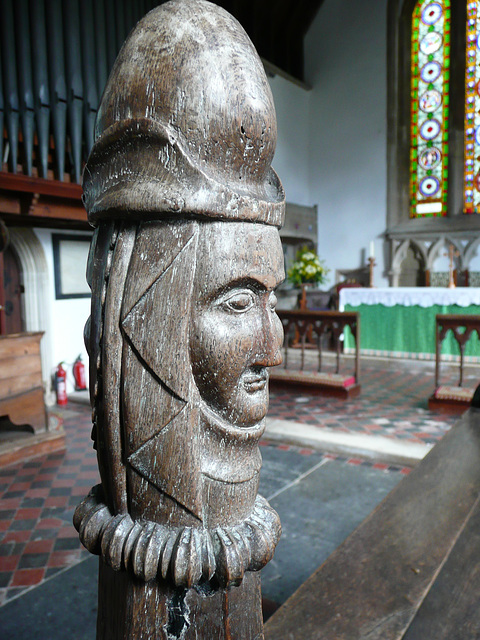 barrow church , suffolk, c16 poppyhead