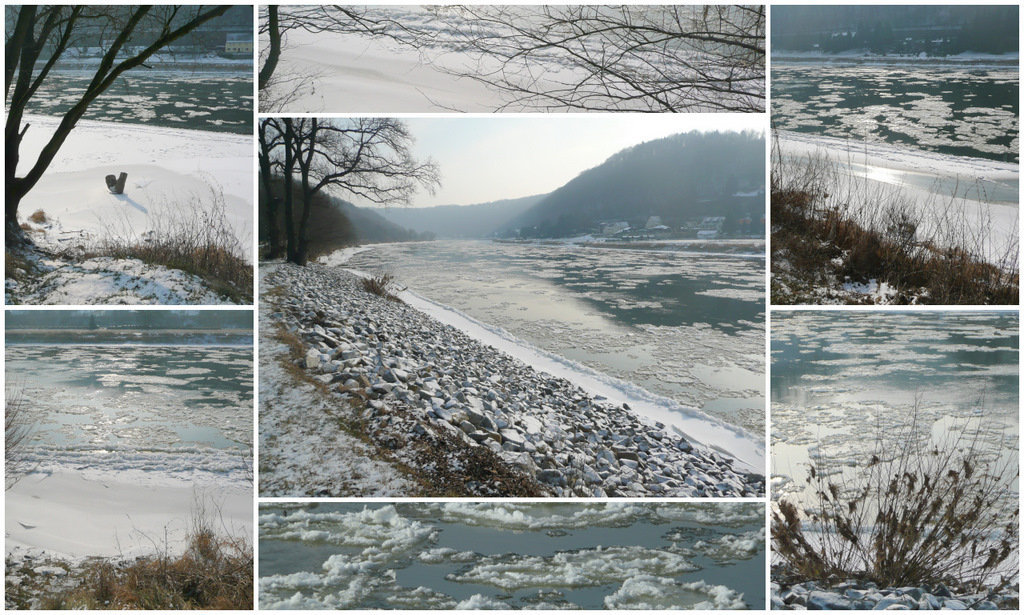 8.2.2011 - Treibeis auf der Elbe bei - 9°C