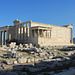 The Erechtheion, with the ruins of the old temple of Athena in the foreground, destroyed by the Persians in 480 BC.