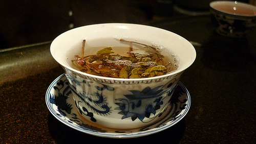 Infusion of Sheng Pu'Er Tea leaves