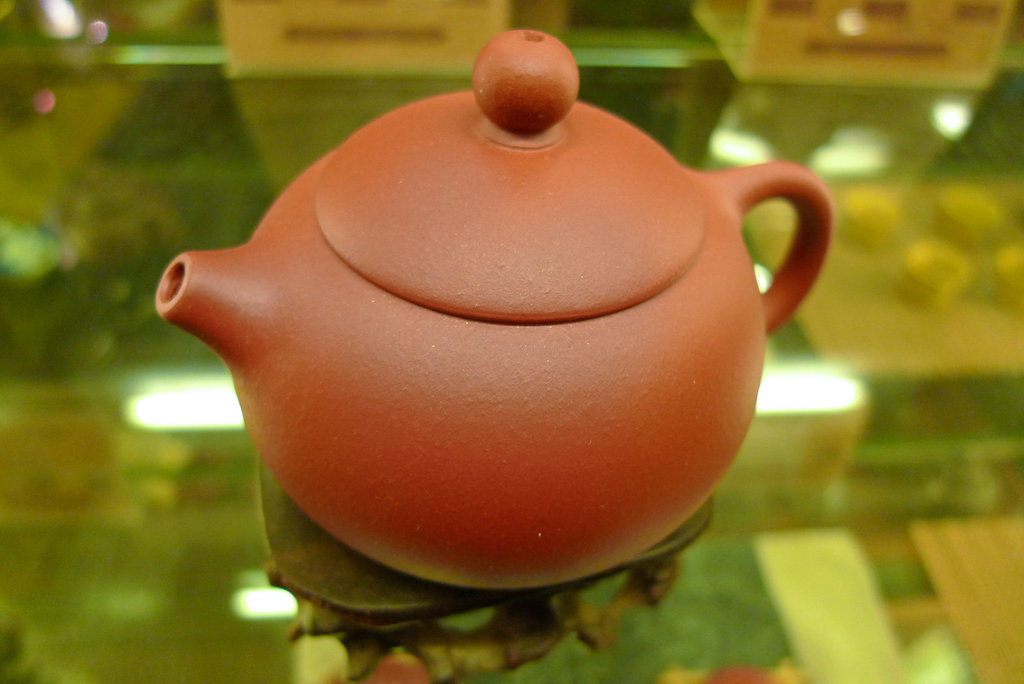 Purple clay teapot