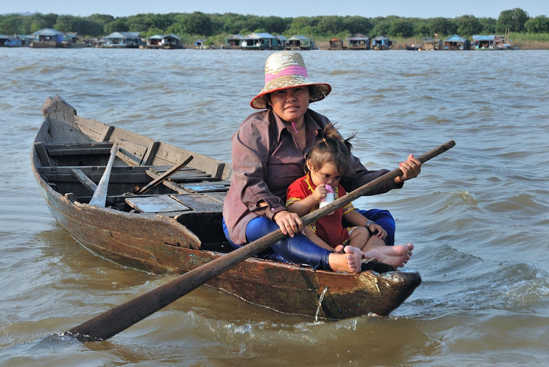 A villager woman and her child