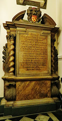 st.michael cornhill, london,memorial to sir edward cowper, 1685.  an officious warden told me I'd need written permission to photo these memorials, believing that I'd make lots of money selling the images. since I seriously doubt that there is a