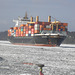 Containerschiff  "COMMANDER" auf der Elbe