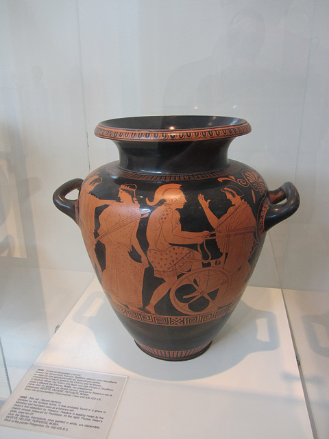 Funerary urn from Marathon c. 430 b.c., depicts Helen's first abduction by Theseus.