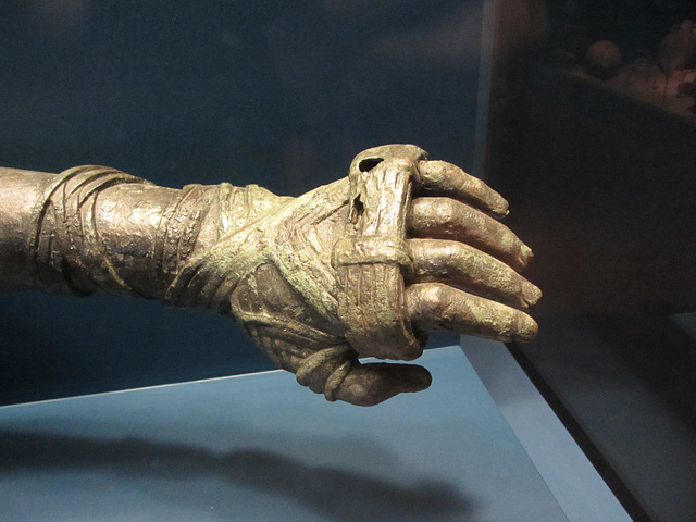 Wrapped hand of the boxer.