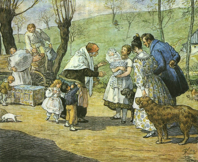 Ilustraĵo de Adolf Kašpar al la romano "Avineto" de Božena Němcová