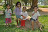 Kids greeting in front of the manufacture