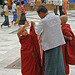 Young monks at the pagoda platform