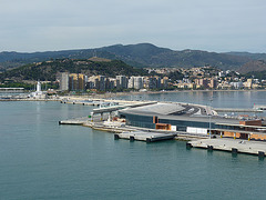 Puerto de Malaga y playa  de la  Malagueta