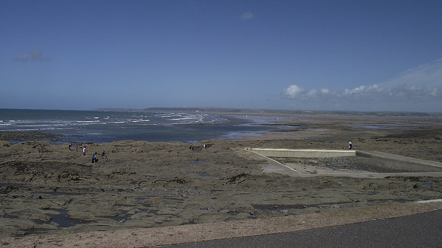 The beautiful panorama of the beach at Westward Ho