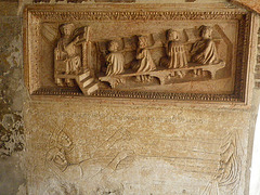 Sarcophage : un maître et ses discipuli.