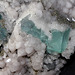 Fluorite vert d'eau 'turquoise clair'- sur quartz laiteux