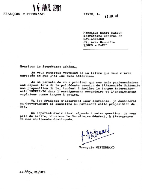 Promesse de François Mitterrand, 13 avril 1981