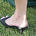 heels in grass