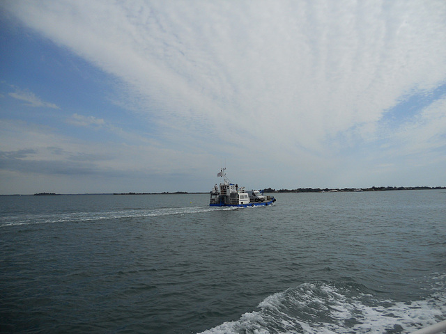 en route pour l'ile d'arz barque transport