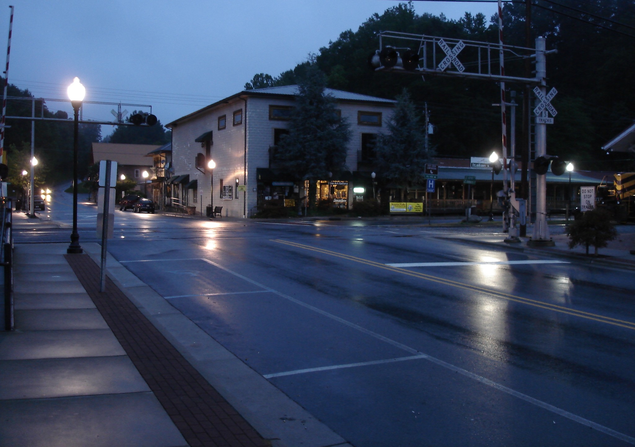 Railroad crossing.