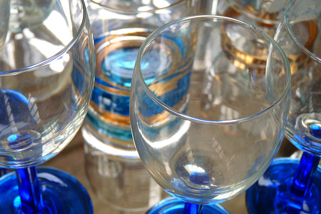 dans les tons bleu verre