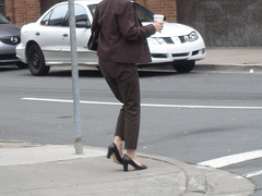 Lady Caution in high heels / La Dame Caution en talons hauts.