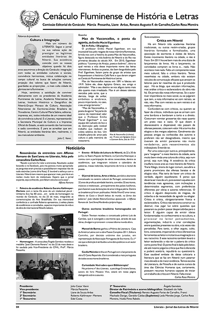 Literato 09 - PÁGINA 04 - CENÁCULO FLUMINENSE DE HISTÓRIA E LETRAS