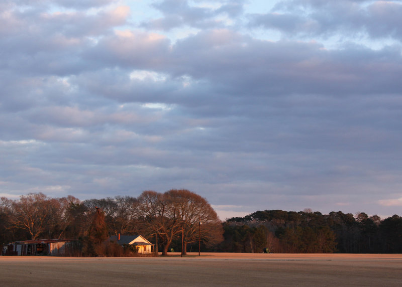 Old house at sunset