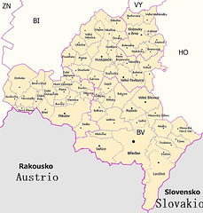 Mapo de distrikto Břeclav