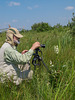 Walter photographing Platanthera praeclara (Western Prairie Fringed orchid)