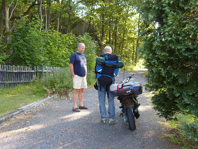 Martin leaving for the trip around lake Vättern