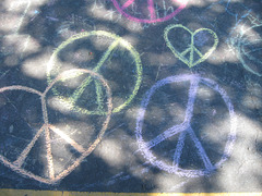 Chalk Peace Signs in Redondo