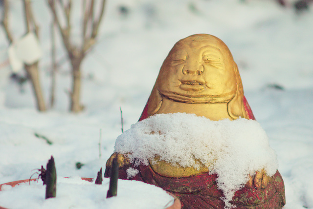 Buddha in the snow