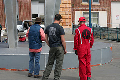 Raygun Rocketship Crew Examine Launch Pad (5983)